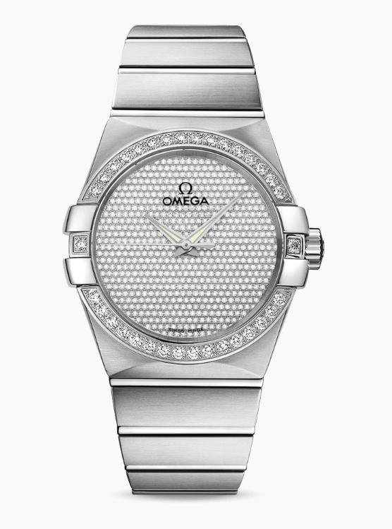 The water resistant fake Omega Constellation 123.55.38.20.99.001 watches are made from stainless steel.