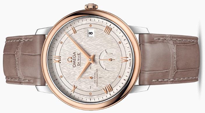 The attractive replica Omega De Ville Prestige 424.23.40.21.02.001 watches have grey brown leather straps.