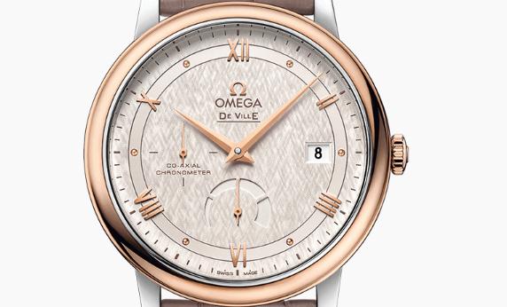 The 39.5 mm fake Omega De Ville Prestige 424.23.40.21.02.001 watches have silvery dials.