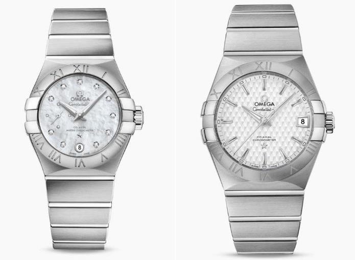 Two Stainless Steel Replica Omega Constellation Watches For Couples