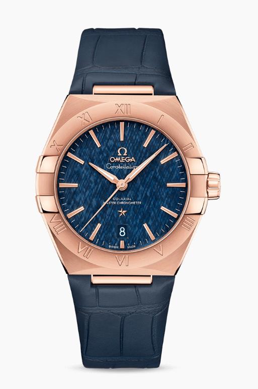 The blue dials copy watches have blue leather straps.