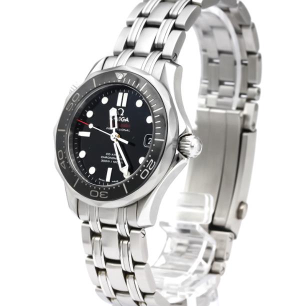 The stainless steel fake watches have black dials.