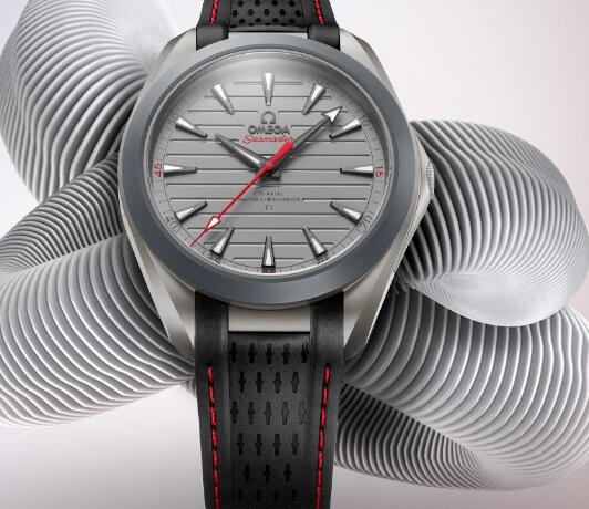 The red second hand is striking on the gray dial.